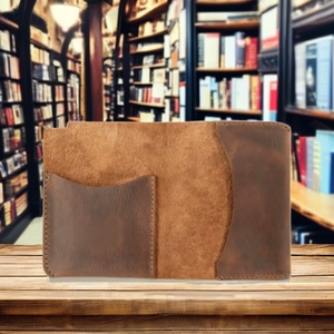 For Vintage Crazy Horse Leather Bifold <b>Slim</b> Anti-Theft RFID Thread Short Large Capacity <b>Card</b> <b>Holder</b> Slots ID Window Cotton - Product Image 2