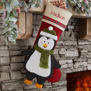 Chaussettes de Noël Joyeux Noël, broderie personnalisée, hiver, bordure en lin, plaid, chaussettes décoratives de Noël - Product Image 4