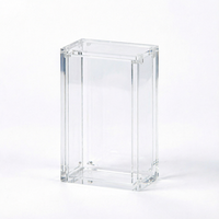 Étui de présentation de cartes personnalisé, pliable, portable, moderne, transparent, poli, en une seule pièce, avec couvercle magnétique, en acrylique, pour la vente au détail