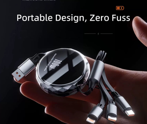 Cable USB Retráctil Ligero de 100W con Estilo de Soporte Personalizable, Carga Rápida de 3A, Tipo A y Tipo C, Cobre Puro - Product Image 6