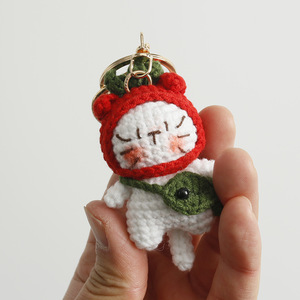 Vente en gros de mini pendentifs porte-clés en crochet faits main, animaux en fil Amigurumi (ours, chat, chaton), poupées, en vrac - Product Image 5