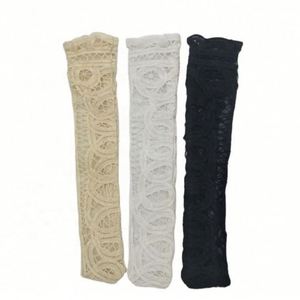 White Black and Beige European Favor Bamboo Cotton Fabric Wedding Lace Fan 27cm Length Wedding <b>Gift</b> - Product Image 4