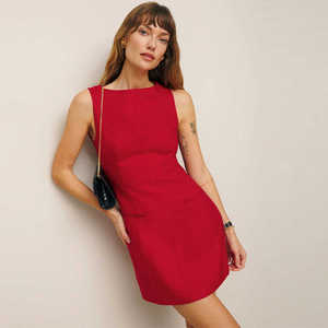 Vestido sin mangas de lino y algodón para mujer, vestido mini elegante de lujo de alta gama para tallas pequeñas - Product Image 2
