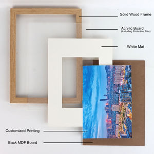 8x8 10x10 12x12 <span class=keywords><strong>Cadre</strong></span> photo carré <span class=keywords><strong>Cadre</strong></span> photo moderne en bois massif avec tapis blanc plexiglas Tenture murale Décoration Cadeaux - Product Image 6