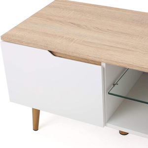 <span class=keywords><strong>Tv</strong></span> Cabinet soggiorno <span class=keywords><strong>Tv</strong></span> stand di lusso moderno con due grandi <span class=keywords><strong>disegni</strong></span> e gambe in legno massello alta lucentezza 150cm divisorio in vetro - Product Image 4