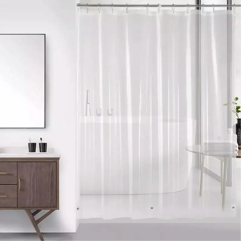 Factory Custom Size PEVA Shower Curtain Liner Bathroom Product Transparent Color Shower Curtains