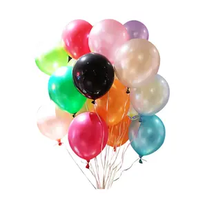 100 adet 12 inç parti gökkuşağı balon 12 "2.8g inci pearlize fildişi şeftali mavi beyaz altın ve gümüş renk karışımı lateks Ballon