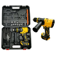Perceuse à percussion sans fil 21V sans balais, batterie rechargeable 1.5Ah, vitesse variable, mandrin auto-serrant, personnalisable pour travaux de construction, 10mm