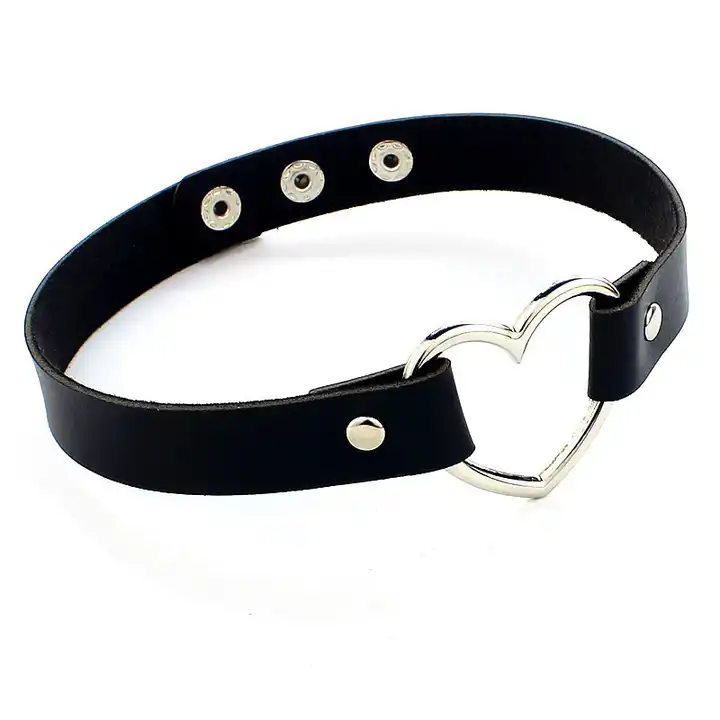 Punk Chokers Adjustable PU Leather Goth Chokers Necklace Collar