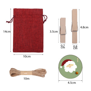 Ensemble de sacs cadeaux de Noël Dry Power, 24 pièces, sacs en coton et lin avec cordon de serrage et autocollants décoratifs pour le compte à rebours des fêtes - Product Image 4