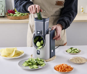 7 में 1 इलेक्ट्रिक सलाद निर्माता सर्पिल पनीर ग्रेटर फूड स्लिसर वेजी डिसर रोटरी सब्जी हेलीकॉप्टर कटर - Product Image 4