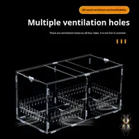 Cage d'élevage de reptiles en acrylique hautement transparente, boîte de présentation pour araignée, lézard, gecko, petit réservoir écologique pour mangeoires à reptiles