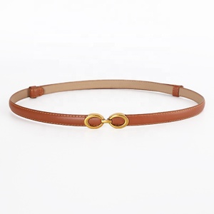 Haute couture dames taille décoration <span class=keywords><strong>ceinture</strong></span> peau <span class=keywords><strong>de</strong></span> <span class=keywords><strong>vache</strong></span> en <span class=keywords><strong>cuir</strong></span> <span class=keywords><strong>ceinture</strong></span> mince avec boucle en alliage pour jupe costume manteau - Product Image 4