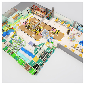 Parc d'aventure intérieur de luxe pour enfants avec grand toboggan, piscine à balles et piste de course – Équipement d'amusement commercial - Product Image 1