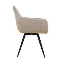 Pieds en métal élégant et doux fauteuil nordique salon Restaurant fauteuil pivotant tissu velours chaise de salle à manger moderne