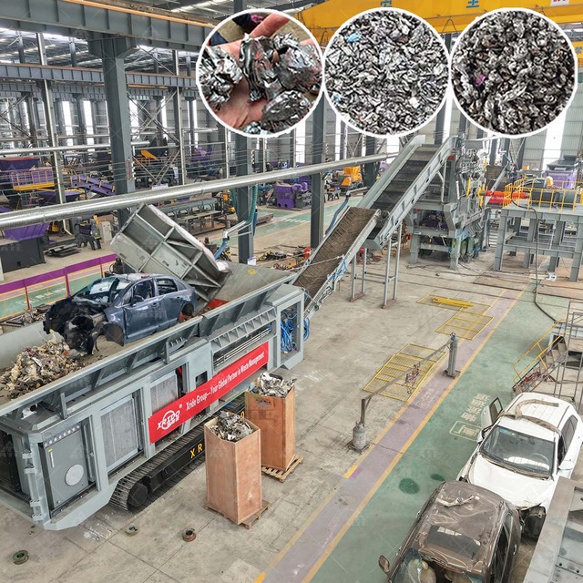 Large Capacity Scrap Color Steel Tile Scrap Car Shell Waste Home Appliance Tracked Crawler Mobile Shredder Recycling System