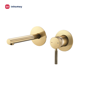 <span class=keywords><strong>Rubinetti</strong></span> Moderni per Lavabi da <span class=keywords><strong>Bagno</strong></span>, Miscelatore Monocomando a Parete per <span class=keywords><strong>Lavabo</strong></span>, Finitura Oro Spazzolato in Ottone - Product Image 3