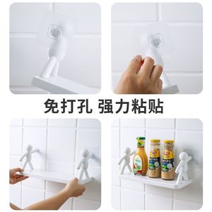 Miniature Bathroom Storage Rack White Rectangle No Drilling Required For Cosmetics And Stationery - Product Image 3