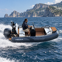 Bateau pneumatique semi-rigide Transea 1,2 mm PVC 13 pieds avec plateforme en aluminium, bateau de pêche gonflable