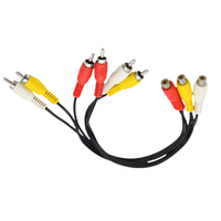 Câble adaptateur audio-vidéo AV universel à prix d'usine, 3 prises RCA femelles vers 6 prises RCA mâles, pour transmission de données