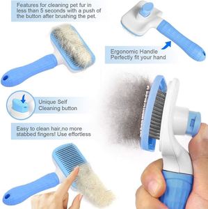 Fast Delivery Self Cleaning Slicker <b>Brush</b> Dog Cat <b>Brush</b> Massage Particles Removes Loose Hair <b>Pet</b> Hair Deshedding <b>Brush</b> Custom - Product Image 6