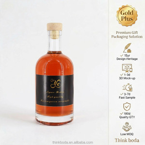 Botella de Vidrio Vacía de Alta Claridad con Tapón de Corcho de Madera, 750 ml, para Whisky, Ginebra, Vodka, Brandy, <span class=keywords><strong>Ron</strong></span> y Licores - Product Image 1