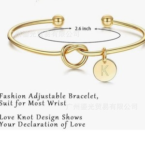 Bracelet tendance unisexe en acier inoxydable plaqué or rose avec breloques initiales en forme de lettre HR – Collection C Fashion – Offre Spéciale - Product Image 5