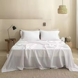 Parure <span class=keywords><strong>de</strong></span> lit moderne en lin tissé, douce, respirante, écologique, biologique, pour la maison ou les mariages, tailles Queen, <span class=keywords><strong>sac</strong></span> uni - Product Image 1