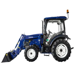 Çiftlik dizel motor traktör 4X4 50-100hp A/C kabin hidrolik sistem avrupa sertifikası ile