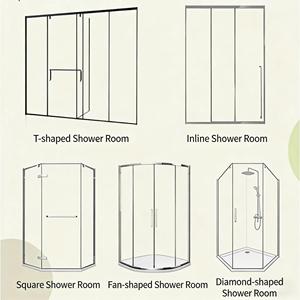 Salle <span class=keywords><strong>de</strong></span> <span class=keywords><strong>douche</strong></span> <span class=keywords><strong>de</strong></span> haute qualité avec verre trempé, zones humides et sèches séparées et un design en forme <span class=keywords><strong>de</strong></span> losange pour gagner <span class=keywords><strong>de</strong></span> la place - Product Image 3