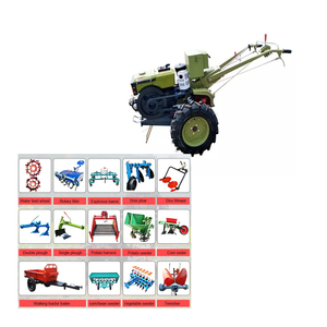 Cultivateur à pied de labourage dessiné à la main motoculteur rotatif tracteur avec charrue récolte planteur remorque accessoires - Product Image 6