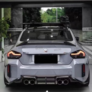 BMW 2 시리즈 M2 G87 2023+ AR 스타일 카본 파이버 리어 스포일러 자동차 리어 트렁크 립 스포일러 부트 덕테일 윙 자동차 바디킷 - Product Image 5