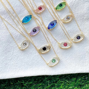 Collana con Ciondolo Occhio Turco Blu in Oro 18K Placcato, Gioiello di Protezione alla Moda per Donne - Product Image 5