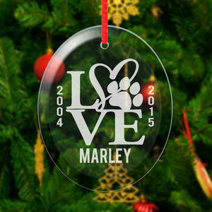 Ornamenti in vetro trasparente di natale forma ovale con nome di incisione personalizzata - Product Image 3