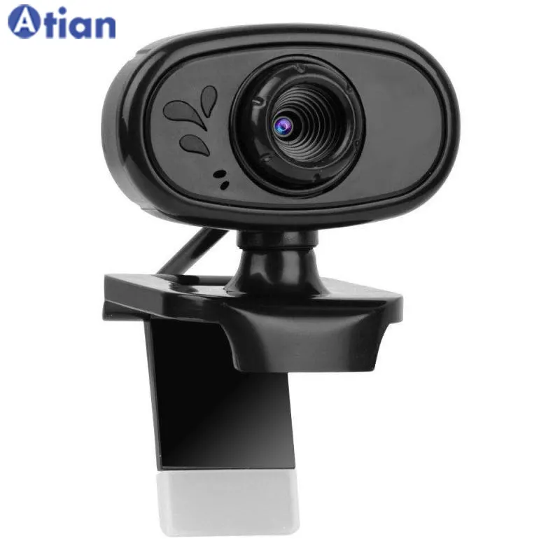 Construido en el micrófono de La Pequeña Web cam 360 grados giratorio 5 Mega 480P Full negro Webcam con 2 LED luces