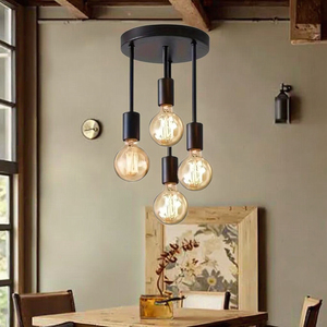 Lampada <span class=keywords><strong>a</strong></span> <span class=keywords><strong>Sospensione</strong></span> E27 Luce Calda Lampadario in Ferro Altezza Regolabile per <span class=keywords><strong>Cucina</strong></span> Camera <span class=keywords><strong>da</strong></span> Letto Casa Corridoio - Product Image 1
