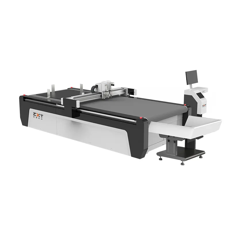 ZXT Customized CNC Composite Material Automatic Oscillating Knife Plastic Film Surfboard PVC Coated Fabric Cutting Machine