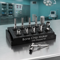 Kit de fabrication de copeaux d'os dentaires manuels en acier inoxydable avec ensemble de bouchons
