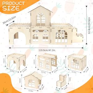 Oem interior extra grande desmontable pequeño animal conejillos <span class=keywords><strong>de</strong></span> indias jugar escondite cabaña <span class=keywords><strong>de</strong></span> madera conejito casa <span class=keywords><strong>Castillo</strong></span> - Product Image 2