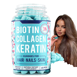 Gomitas Multivitamínicas Veganas Naturales para Adultos con Logotipo Personalizado y Etiqueta Personalizada, Suplemento Dietético para el Crecimiento del Cabello y la Belleza, Biotina para Mejorar - Product Image 1