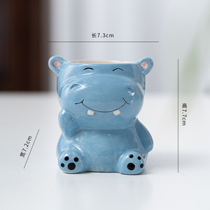 Maceta <span class=keywords><strong>de</strong></span> Cerámica <span class=keywords><strong>con</strong></span> Diseño <span class=keywords><strong>de</strong></span> Animal <span class=keywords><strong>de</strong></span> Dibujos Animados, Hecha a Mano, para Suculentas, Decoración del Hogar, Maceta <span class=keywords><strong>de</strong></span> Cerámica para Jardinería Combinada <span class=keywords><strong>de</strong></span> Escritorio - Product Image 5