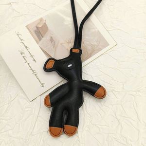 2025 New Bear Leather Luxury Car Keychain Bag Pendant <b>Keyring</b> Key Chains Key Accessories Designer Mini Bag Charms - Product Image 4