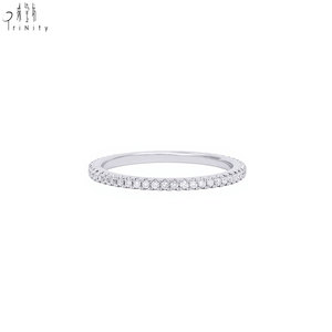 Proveedor de Hong Kong, Joyería Fina Eternity Personalizada Exclusiva al por Mayor, Anillo Apilable de Diamantes Naturales en Oro Blanco de 18K para Mujer - Product Image 2