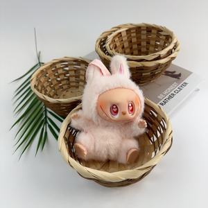 Cesta de almacenamiento de bambú Curry de estilo Cesta tejida para frutas o pan con asas Empaquetado en cartón - Product Image 3