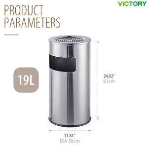 Hotel Lobby Hal Astary Vuilnisbak Roestvrij Stalen Asbak Bin Winkelcentrum Vuilnisbak - Product Image 6