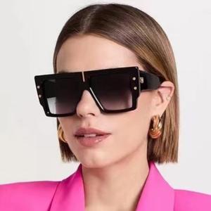 Lunettes de soleil unisexes à monture carrée, verres PC UV400, monture transparente grise et noire, LT-6083, lunettes de mode - Product Image 2