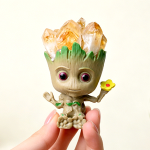 Wholesale Healing Crystal Craft Cartoon Figure <b>Groot</b> Citrine Amethyst <b>Groot</b> Ornaments for <b>Gift</b> - Product Image 4