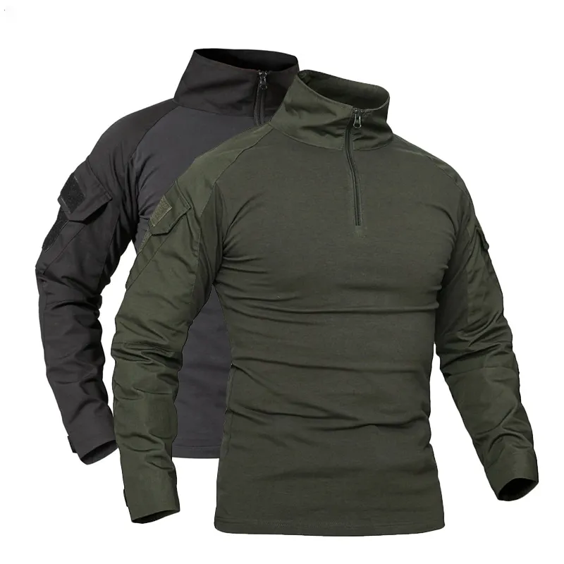 남성 야외 전술 군사 티셔츠 스포츠 캐주얼 셔츠 전투 유니폼 사냥 등산 낚시 T 셔츠