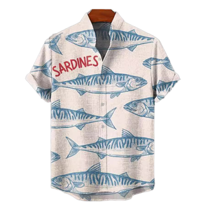 <span class=keywords><strong>Chemise</strong></span> à manches courtes pour <span class=keywords><strong>homme</strong></span>, respirante, ample, été 2024, polyester, plage, taille européenne, usine - Product Image 1