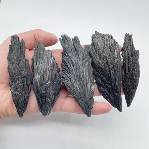 Brazil Natural Rough Feather Black Tourmaline Raw Stones Kyanite Crystals For Sale